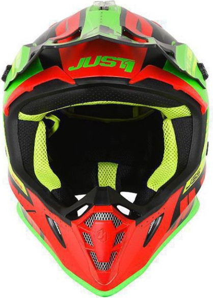 Casca Moto Enduro J38 Blade Red/Lime/Black