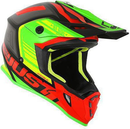 Casca Moto Enduro J38 Blade Red/Lime/Black