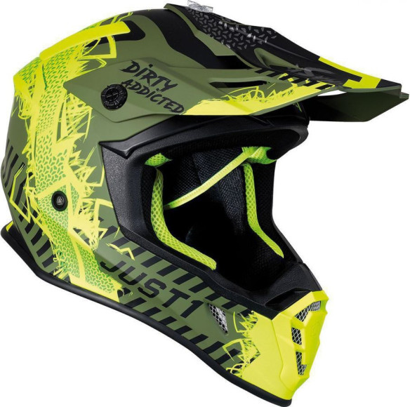 Casca Moto Enduro J38 Mask Fluo Yellow/Black/Army Green