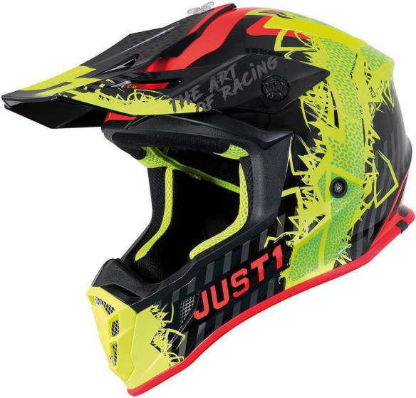 Casca Moto Enduro J38 Mask Fluo Yellow/Red/Black