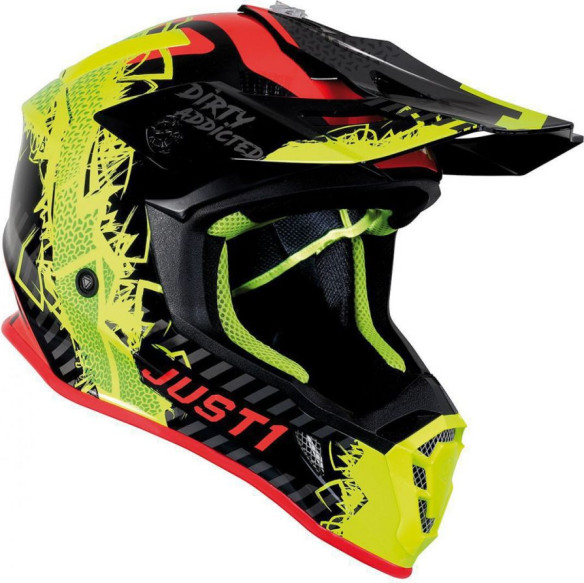 Casca Moto Enduro J38 Mask Fluo Yellow/Red/Black