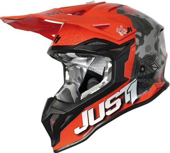 Casca MX J39 Kinetic Grey Camo/Fluo Orange