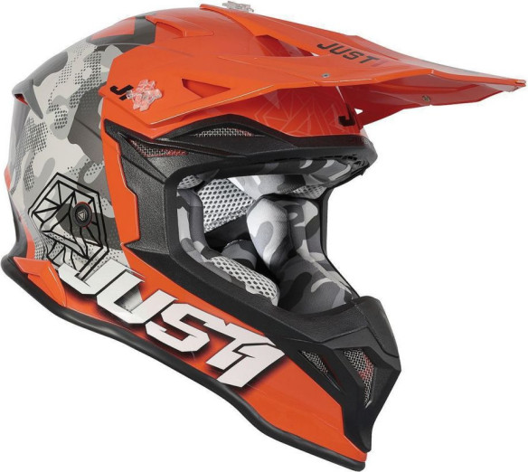Casca MX J39 Kinetic Grey Camo/Fluo Orange
