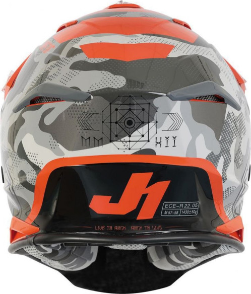 Casca MX J39 Kinetic Grey Camo/Fluo Orange