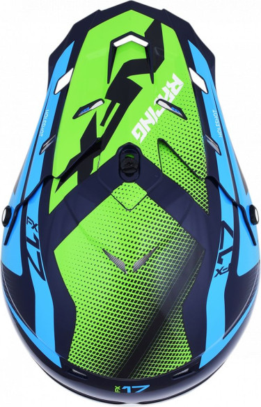 Casca Enduro FX-17 Holeshot Offroad Navy/Green/Blue