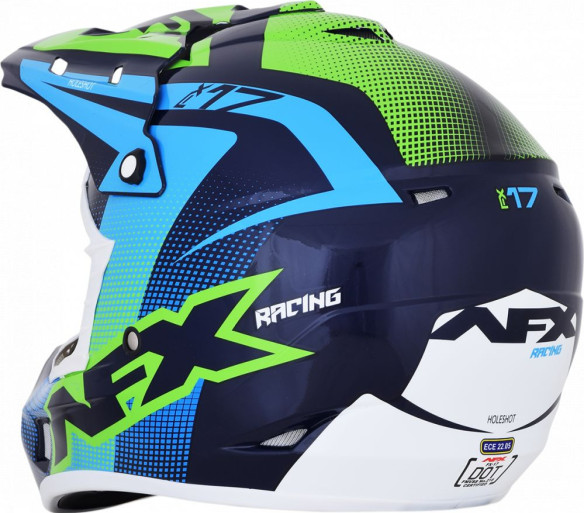 Casca Enduro FX-17 Holeshot Offroad Navy/Green/Blue