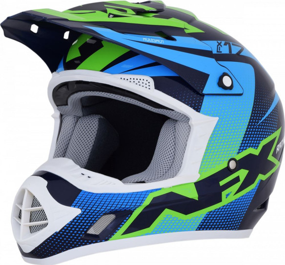 Casca Enduro FX-17 Holeshot Offroad Navy/Green/Blue
