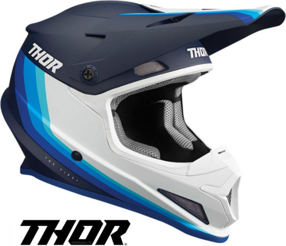 Casca MotoCross Sector Runner Navy/White MIPS