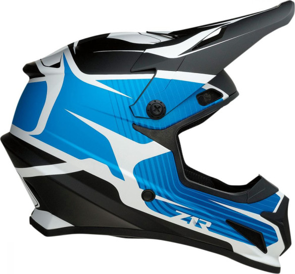 Casca Moto Enduro Rise Flame Blue/Black