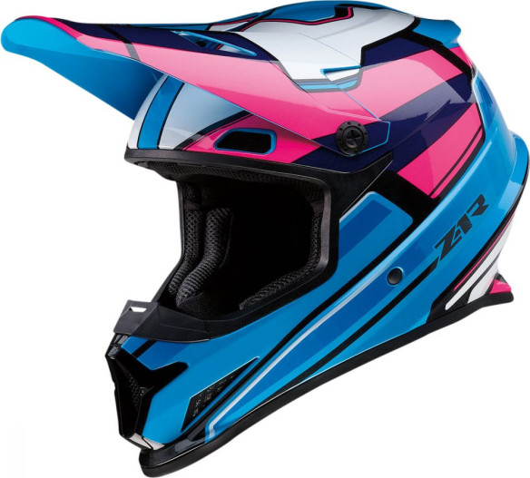 Casca Moto Enduro Rise Mc Pink/Blue