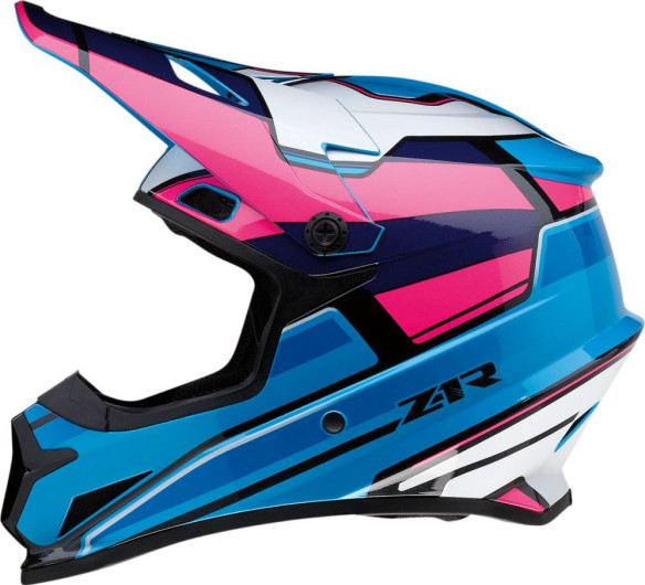 Casca Moto Enduro Rise Mc Pink/Blue