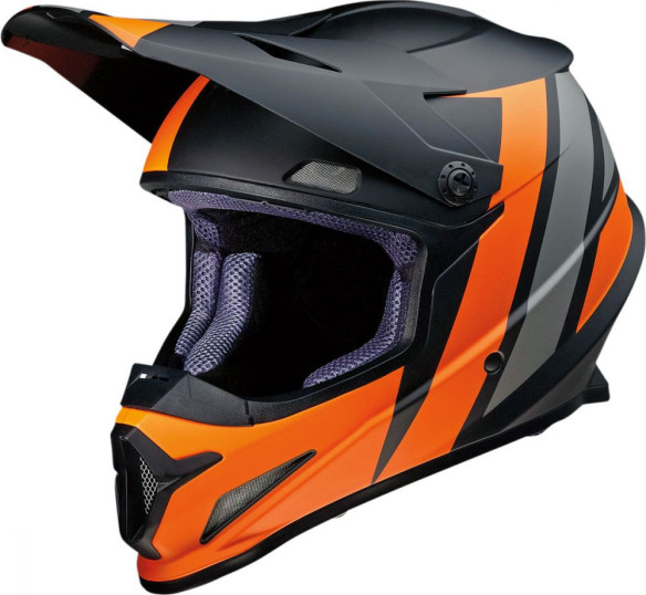 Casca Moto Enduro Riseevac Black/Orange/Grey