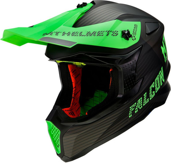 Casca Moto Enduro Falcon System D6 Matt Fluor Green