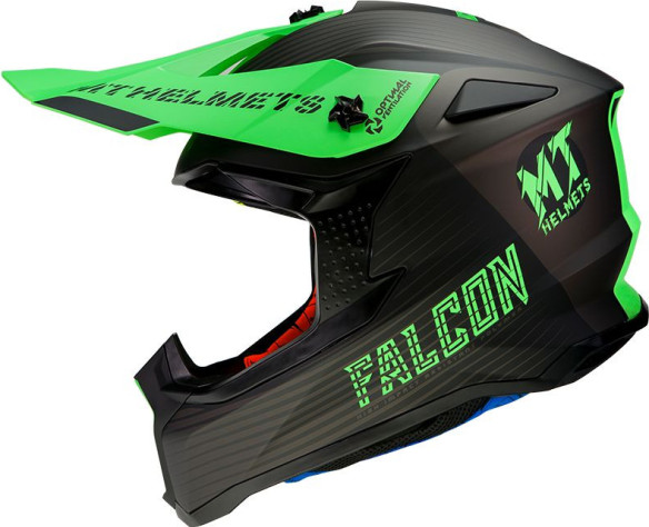 Casca Moto Enduro Falcon System D6 Matt Fluor Green