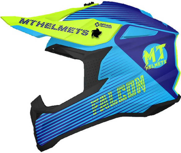 Casca Moto Enduro Falcon System C3 Gloss Fluor Yellow