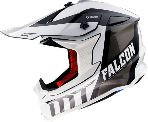 Casca Moto Enduro Warrior B0 Gloss Pearl White