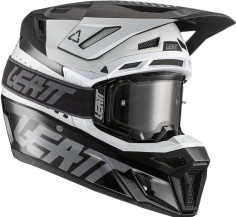 Casca Moto Enduro 8.5 + Ochelari 5.5 Black/White