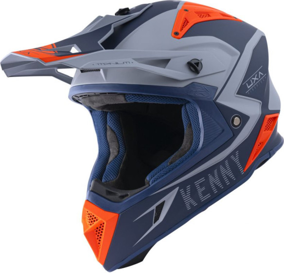 Casca Enduro Titanium Graphic Matt Navy Orange