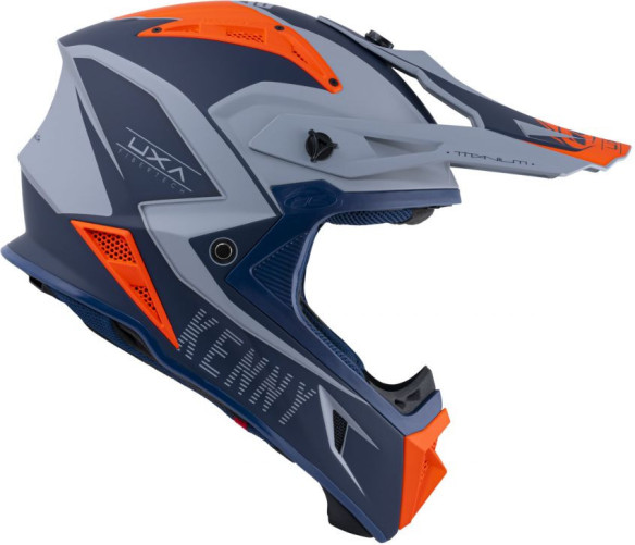 Casca Enduro Titanium Graphic Matt Navy Orange