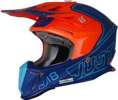 Casca Enduro J18 Vertigo Blue/White/Orange Fluo