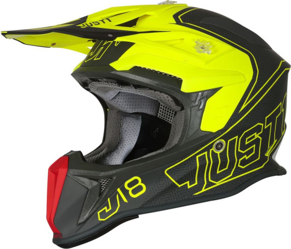 Casca Enduro J18 Vertigo Red/Grey/Yellow Fluo Matt