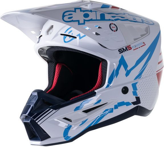Casca Enduro Sm5 Act White/Blue