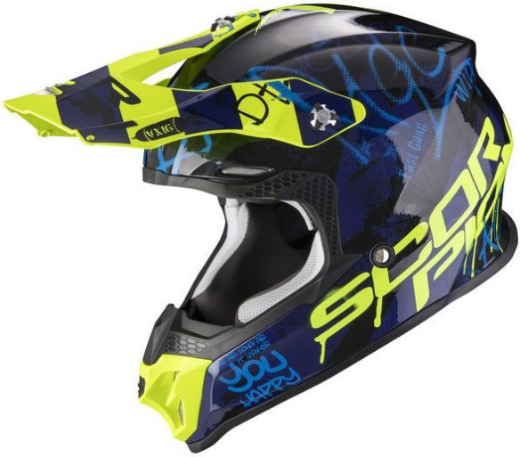 Casca Moto Enduro Vx-16 Oratio Negru/Galben Fluo
