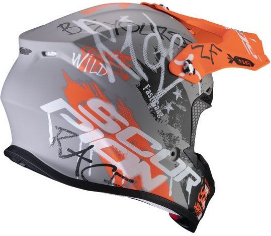 Casca Moto Enduro Vx-16 Oratio Gri/Portocaliu