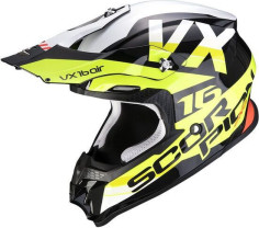 Casca Moto Enduro Vx-16 Air X-Turn Alb/Negru/Galben Fluo
