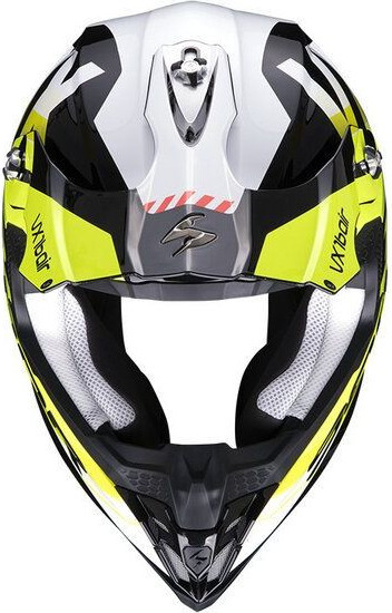 Casca Moto Enduro Vx-16 Air X-Turn Alb/Negru/Galben Fluo