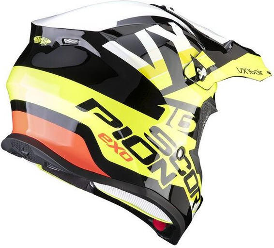 Casca Moto Enduro Vx-16 Air X-Turn Alb/Negru/Galben Fluo