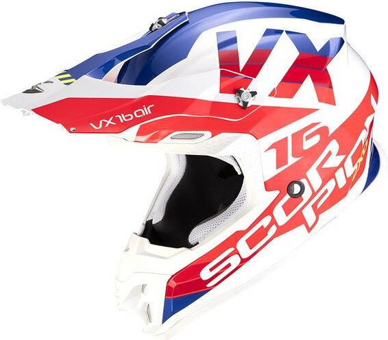 Casca Moto Enduro Vx-16 Air X-Turn Alb/Rosu/Albastru