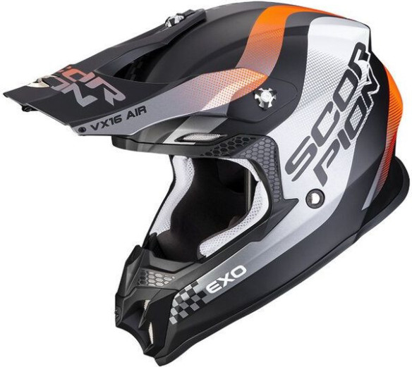 Casca Moto Enduro Vx-16 Air Soul Negru Mat/Portocaliu