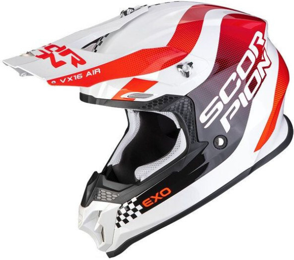 Casca Moto Enduro Vx-16 Air Soul Alb/Rosu