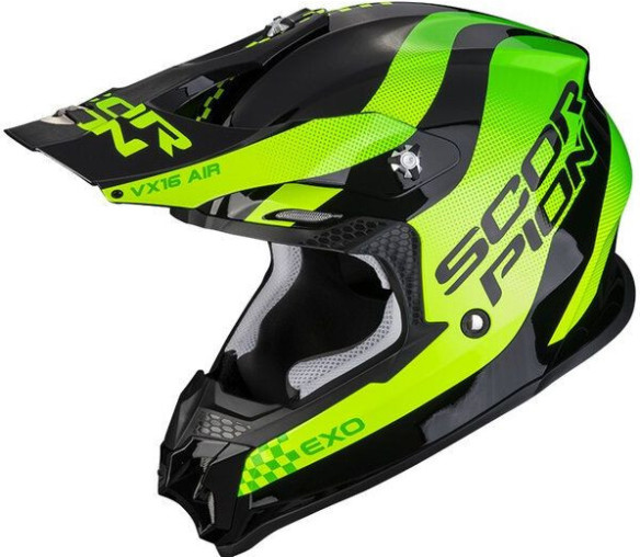 Casca Moto Enduro Vx-16 Air Soul Negru/Verde