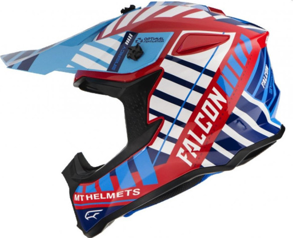 Casca Moto Enduro Falcon Energy B5 Red/Blue/White