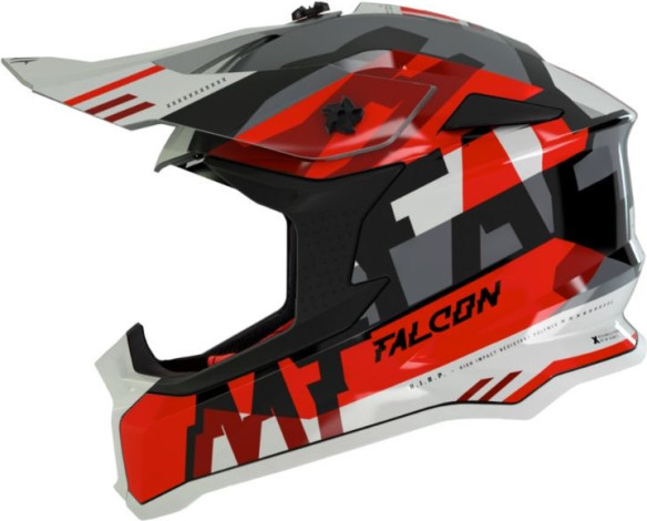 Casca Moto Enduro Falcon Arya A5 Rosu Lucios