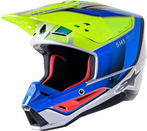 Casca Moto Enduro/MX Supertech M5 Sail Yellow/Blue 24