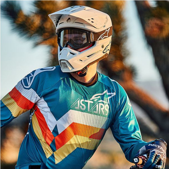 Casca Moto Enduro/MX Supertech M5 Solid White Glossy 24