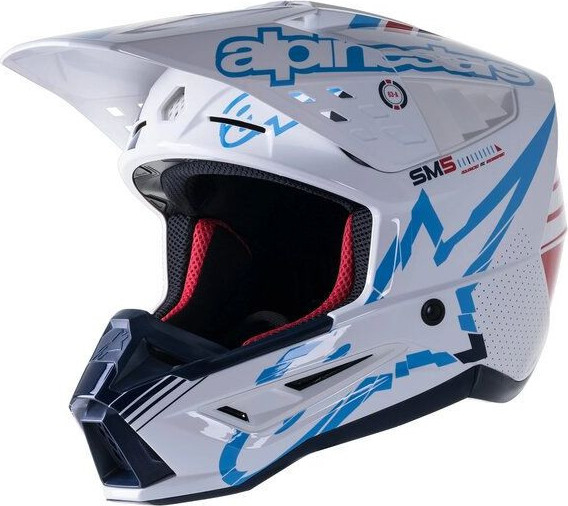 Casca Moto MX/Enduro Supertech S-M5 Action White/Blue 24