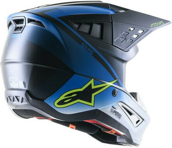 Casca Moto MX/Enduro Supertech S-M5 Rayon White/Blue/Fluo Yellow 24