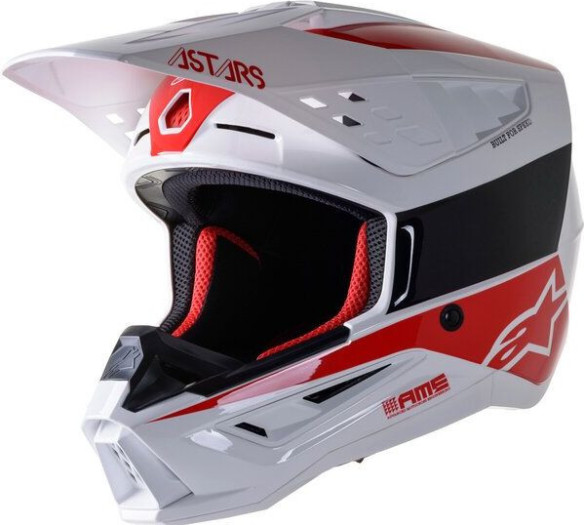 Casca Moto MX/Enduro Supertech S-M5 Bond White/Red 24