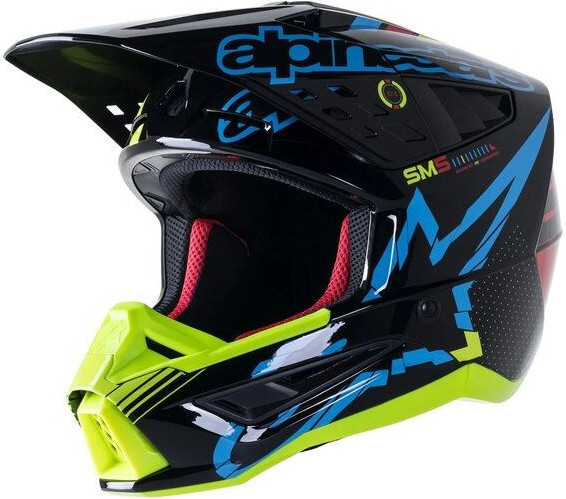 Casca Moto MX/Enduro Supertech S-M5 Action Black/Blue/Fluo Yellow 24