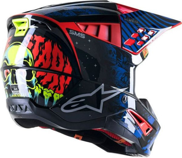 Casca Moto MX/Enduro Supertech S-M5 Solar Flare Black/Blue/Red 24