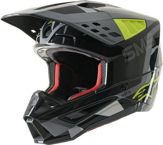 Casca Moto MX/Enduro Supertech S-M5 Rover Black/Fluo Yellow/Gray 24
