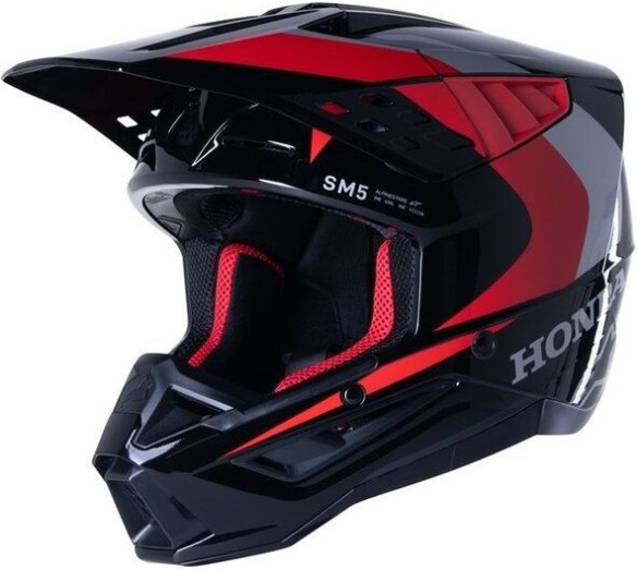 Casca Moto MX/Enduro Supertech S-M5 Honda ECE 22.06 Black/Red 24