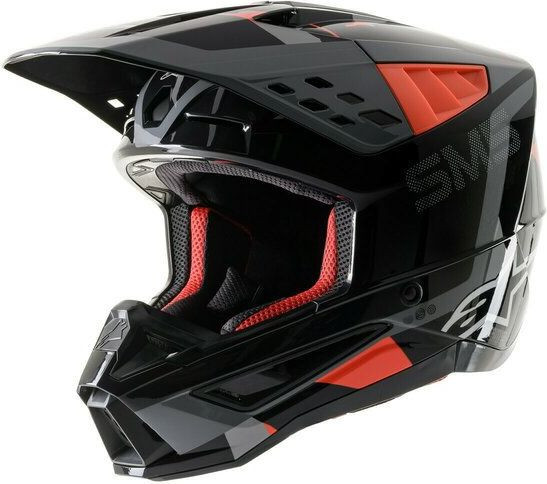 Casca Moto MX/Enduro Supertech S-M5 Rover Black/Fluo Red/Gray 24