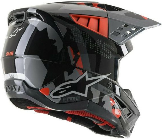 Casca Moto MX/Enduro Supertech S-M5 Rover Black/Fluo Red/Gray 24
