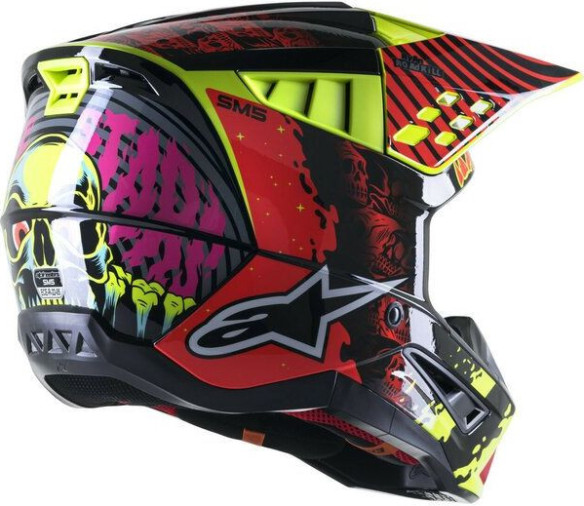 Casca Moto MX/Enduro Supertech S-M5 Solar Flare Black/Red/Fluo Yellow 24