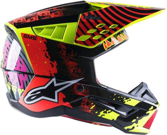 Casca Moto MX/Enduro Supertech S-M5 Solar Flare Black/Red/Fluo Yellow 24